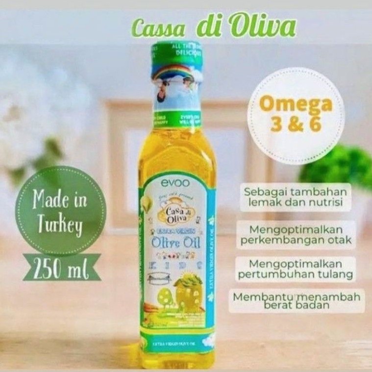 

EVOO Extra Virgin Olive Oil CASA DI OLIVA -casa di olivia Minyak Zaitun for baby kids MPASI