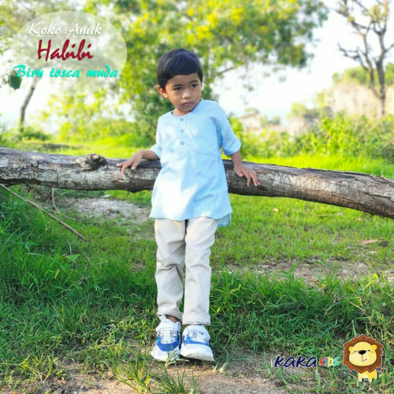 koko anak seri HABIBI-biru tosca muda H103