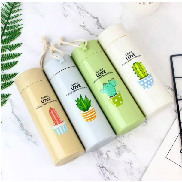 BOTOL KACA Termos Tumbler Unik Motif Tanaman Cactus Kaktus Animal / Botol Minum Kaca unik Motif Kaktus / Kaktus Model Botol Minum Six Oup 450 ML My Bottle GLASS MATERIAL