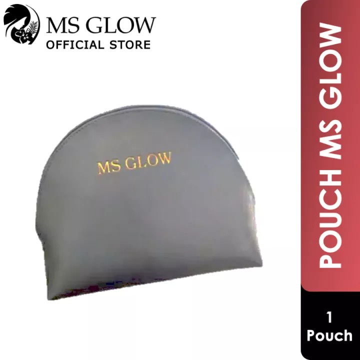 Pouch Ms Glow Abu-Abu &amp; Tote Bag / Tas Skincare / Pouch Ms Glow