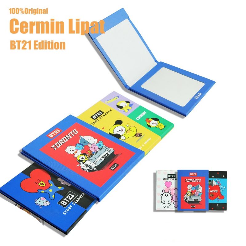 Cermin Buku Lipat BTS  Kaca BT21 Portable Cermin Makeup