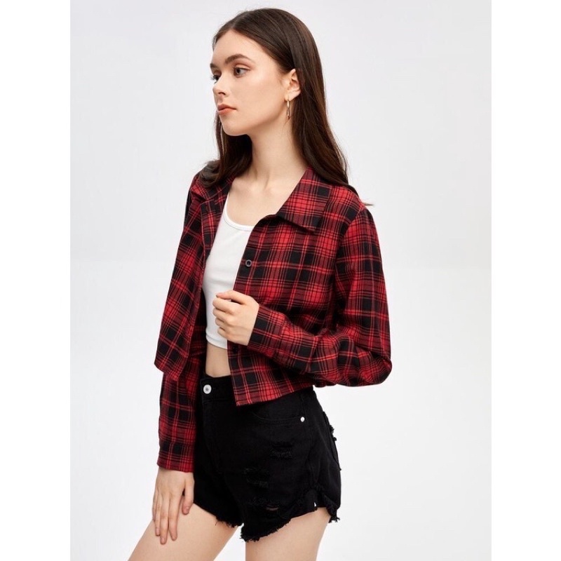 LOVASBRANDED KEMEJA CROP HNM FLANEL