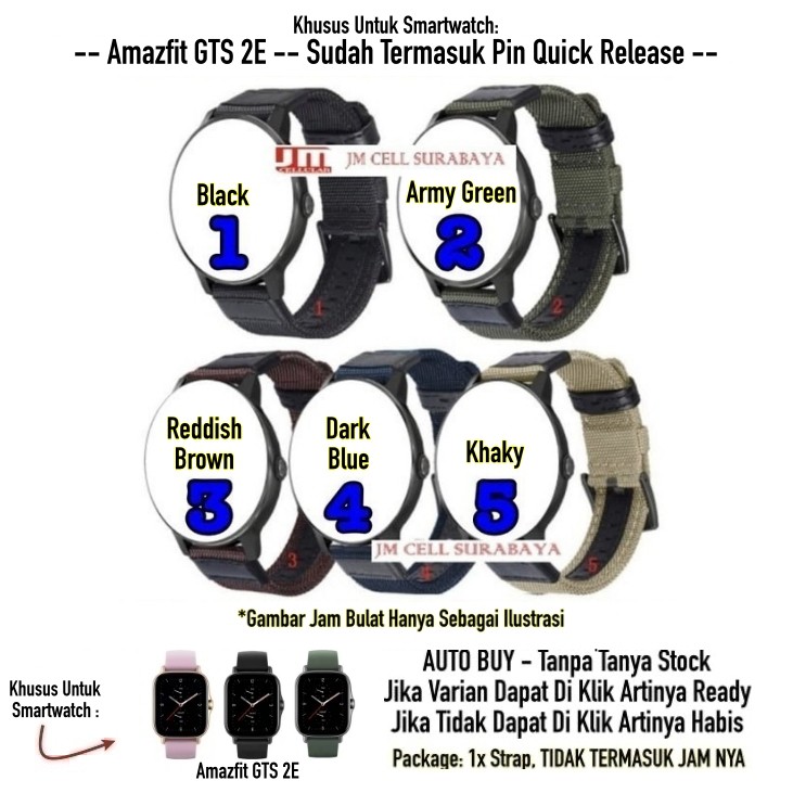 Tali Jam Tangan Strap Amazfit GTS 2E - Woven Nylon Keren Macho