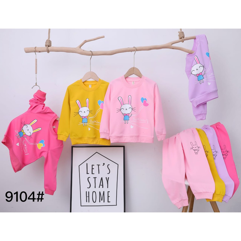 Stelan Anak Perempuan Import Usia  1 - 2 Tahun Batita | Sweater Setelan Anak Cewek | Baju Switer Stelan Anak Perempuan Import 1 - 2 Tahun