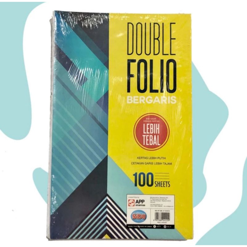 [per PAK] Double folio bergaris SIDU 100lembar