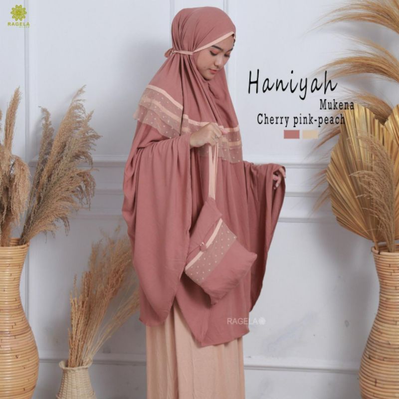 MUKENA HANIYAH ORIGINAL RAGELA RAYON LEMBUT ADEM JUMBO