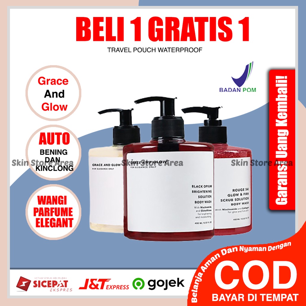 Grace And Glow Black Opium Brightening Grass And Glow English Pear & Freesia Anti Acne Body Wash Bac