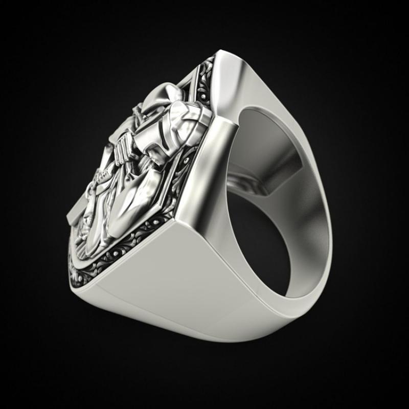 Cincin Desain Salib Ksatria Crusader Empire Templar Untuk Pesta Rock