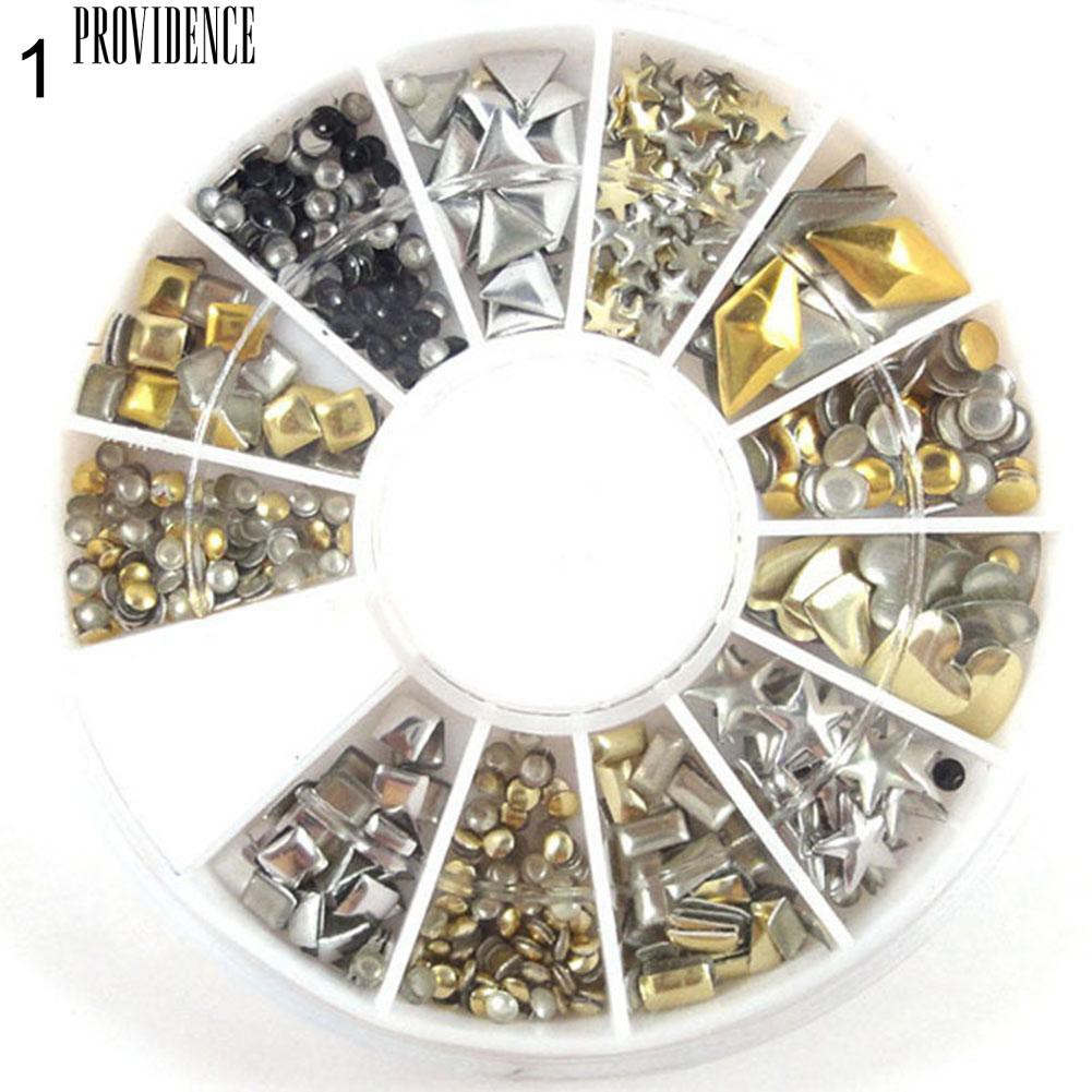 [Bayar Di Tempat] Colorful Shiny Nail Art Dekorasi Wheel Colorful Star DIY Manicure Aksesori