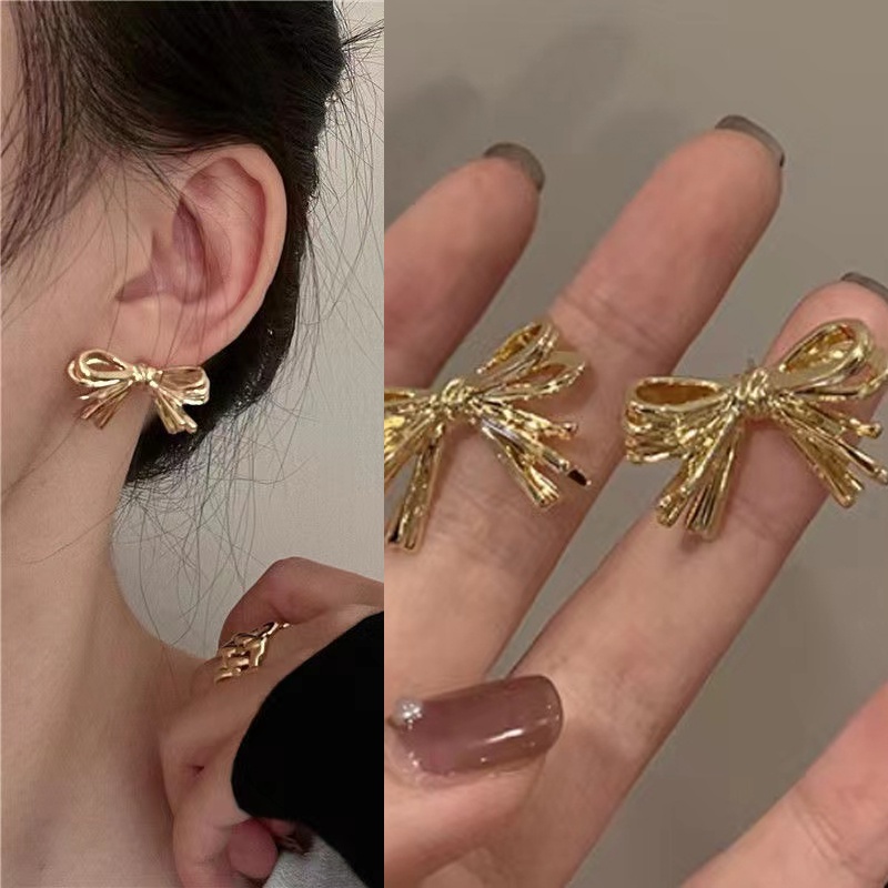 Anting Stud Desain Pita Besar Gaya Korea Untuk Wanita