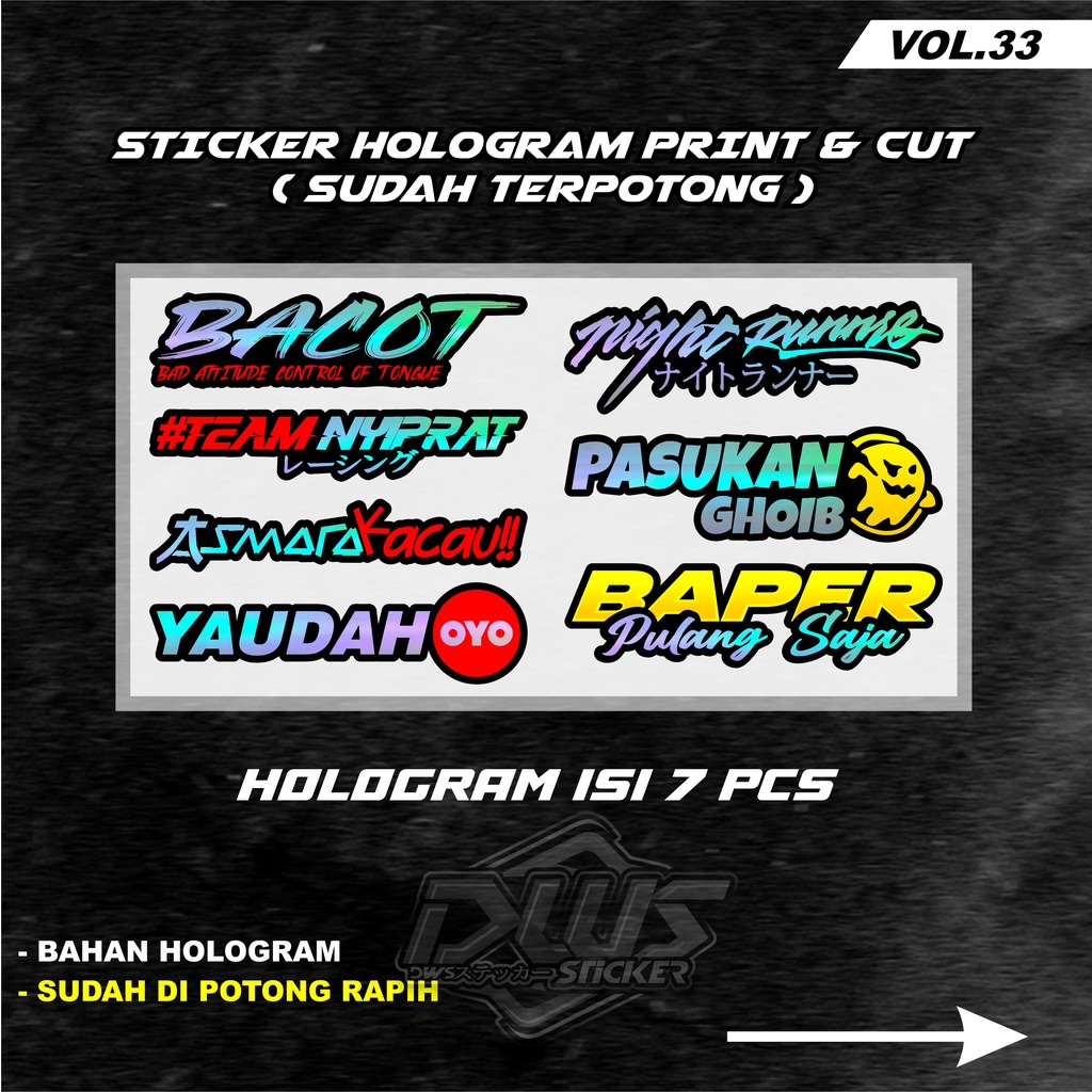 Sticker Print cutt Stiker Racing Pack stiker motor