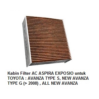 Kabin Filter AC ASPIRA EXPOSIO untuk TOYOTA : AVANZA TYPE S, NEW AVANZA TYPE G (> 2008) , ALL NEW AV