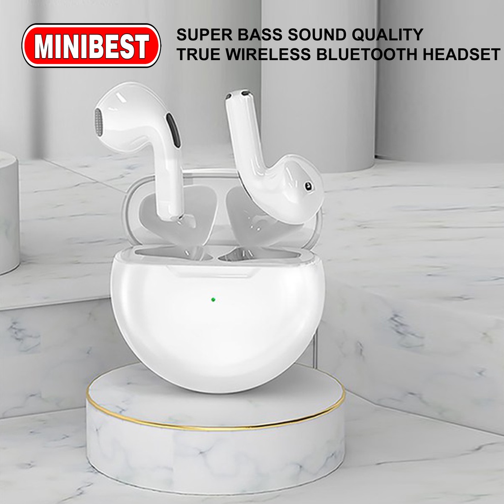 MB MINIBEST TWS Earphone Headset Bluetooth Pro 6 Wireless 5.0 Earbuds Bass Headset Sport