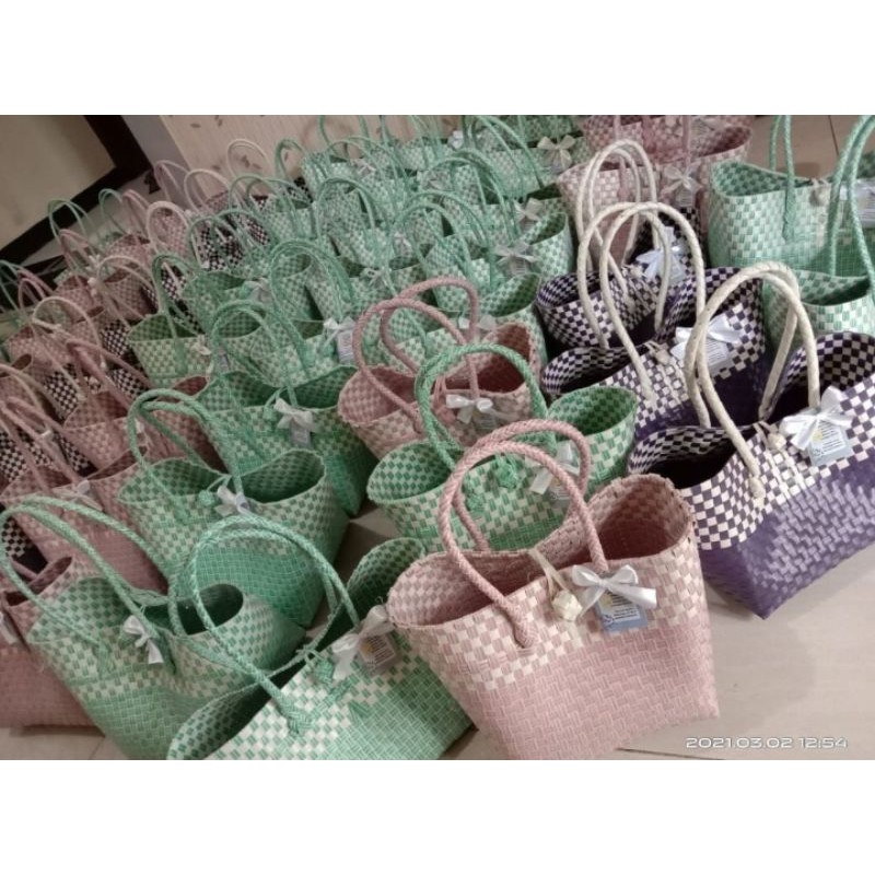 tas anyaman plastik, tas berkat/tas hantaran