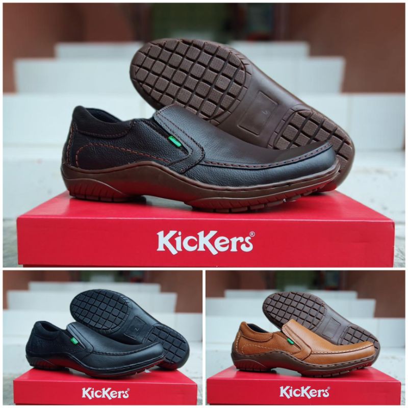 Sepatu kulit asli sepatu kerja pantopel sepatu slip on selop sepatu pria laki laki sepatu pesta