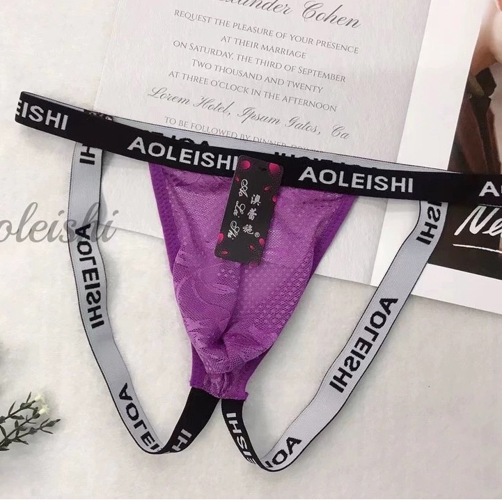 (COD) G String Pria Sexy Open Crotch Celana Dalam Pria Low Waist Tali Jala Celana Y061