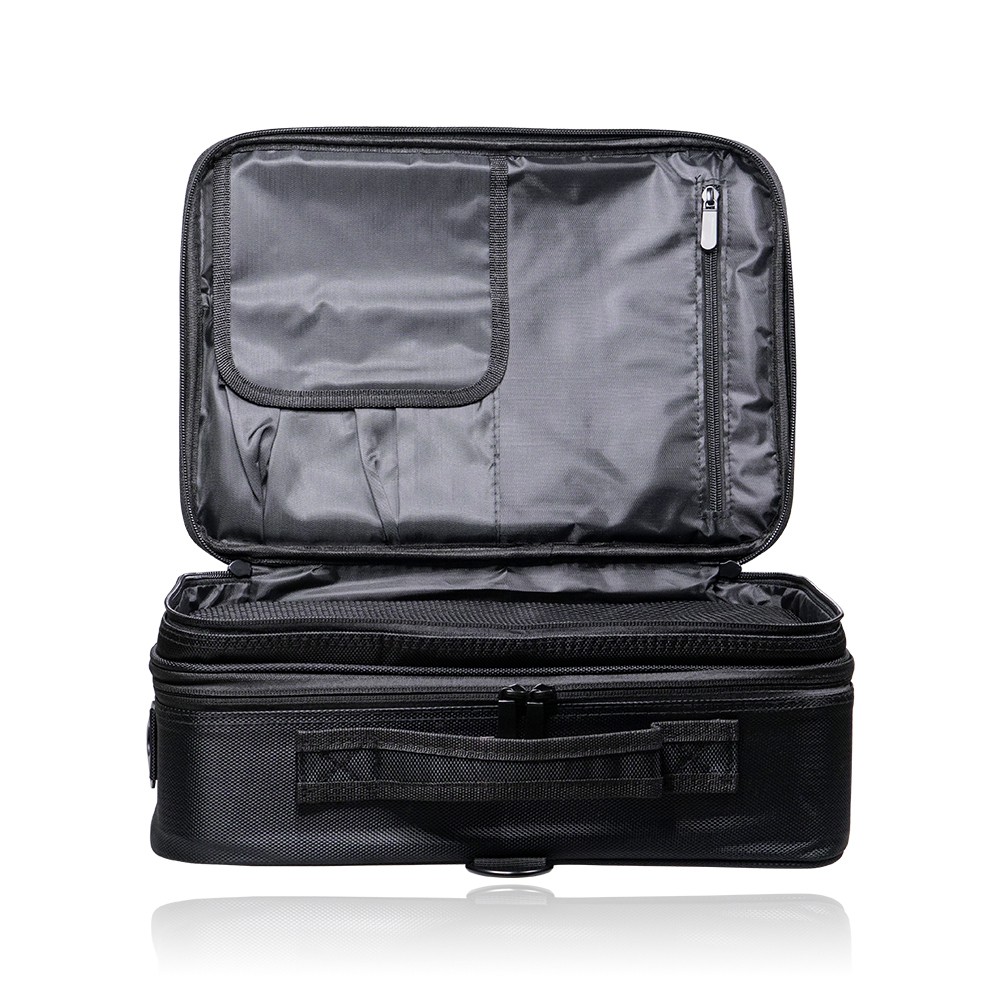 Armando Caruso Classic Beauty Bag With Mirror Medium Black - 1938