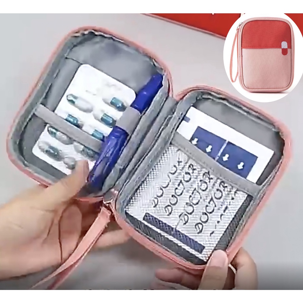 WRF85 Tas Obat P3K Bahan Kain Anti Air Household Medicine Cloth Box Waterproof TKM