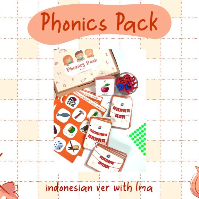Phonics Pack Paket Belajar Membaca Fonik Menulis Montessori