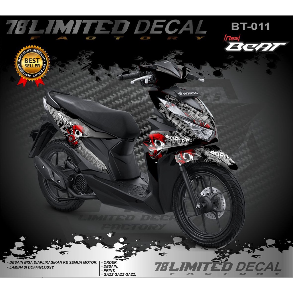 Stiker Decal Honda New Beat 2020-2022 Beat Street /Street -stiker honda beat new Beat DELUXE tengkor