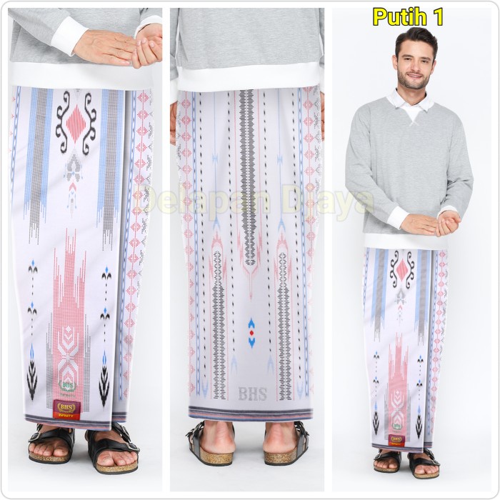 Sarung BHS Infinity motif PKD - Putih 01