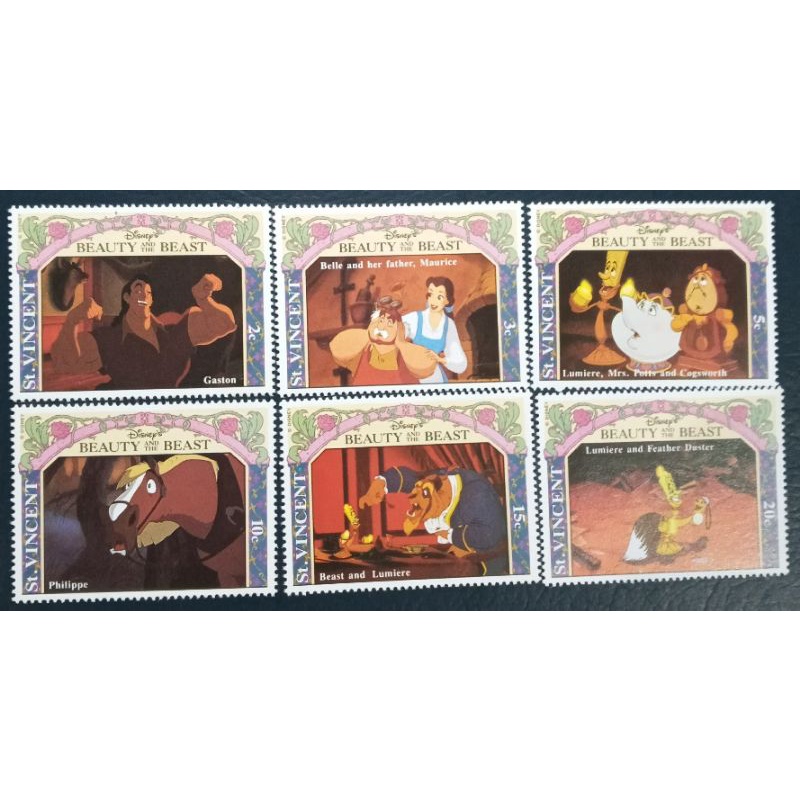 

D8 Prangko Perangko Disney St Vincent Beauty and the Beast