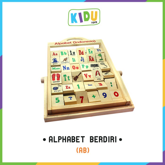 Mainan Kayu Anak Alphabet Berdiri Kidu Toys