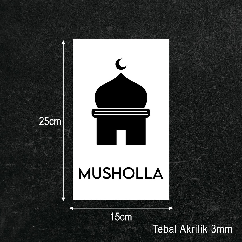 Musholla Sign Board Akrilik Printing