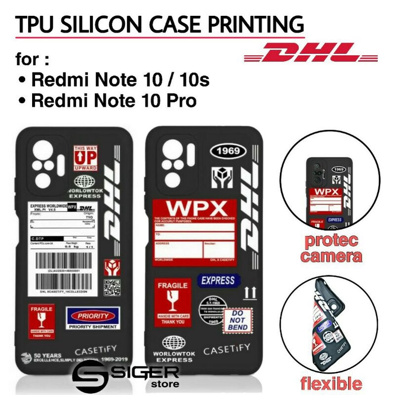 Case Xiaomi Redmi Note 10 /10s Redmi Note 10 Pro Slim TPU Case  printing DHL Silicon  Matte Premium