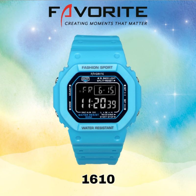 Jam Tangan Wanita Digital Favorite Original 1610 Tahan Air