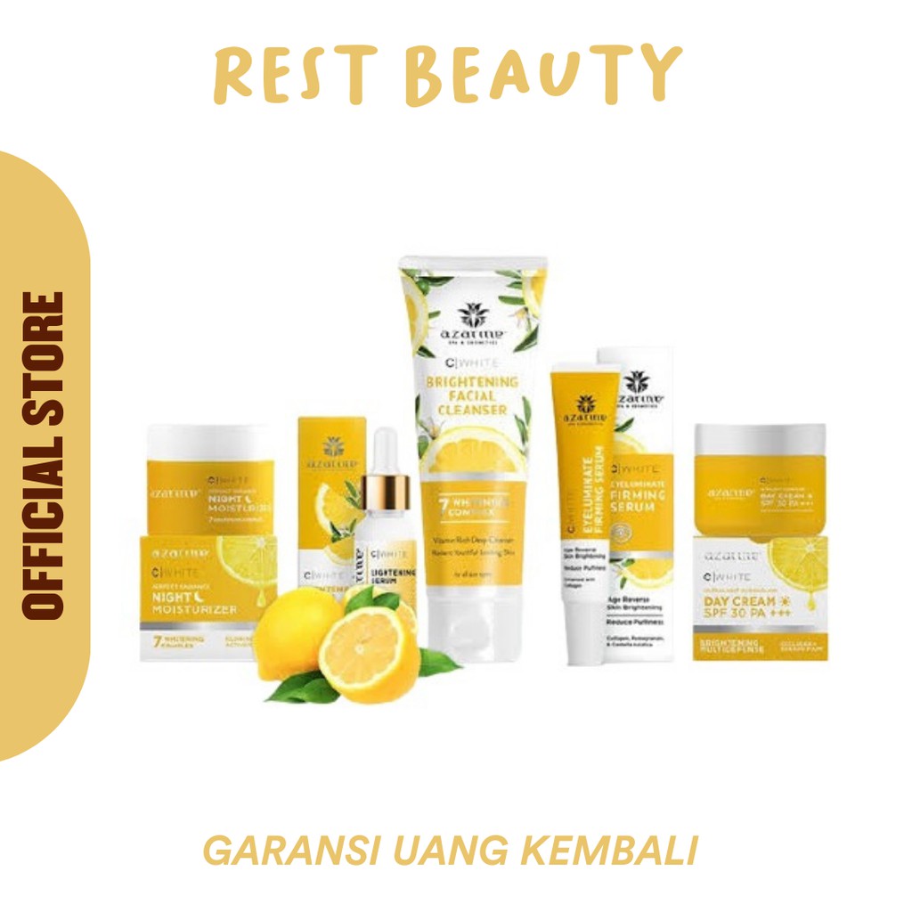 AZARINE C White Face Series cleanser serum night moisturizer firming