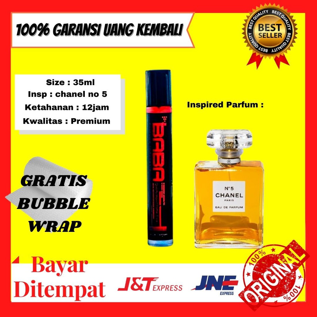 FARFUM WANITA No.5 CHANEL 35ML ORIGINAL SINGAPORE / BABA PARFUM IMJ PEREMPUAN CEWEK  TAHAN LAMA