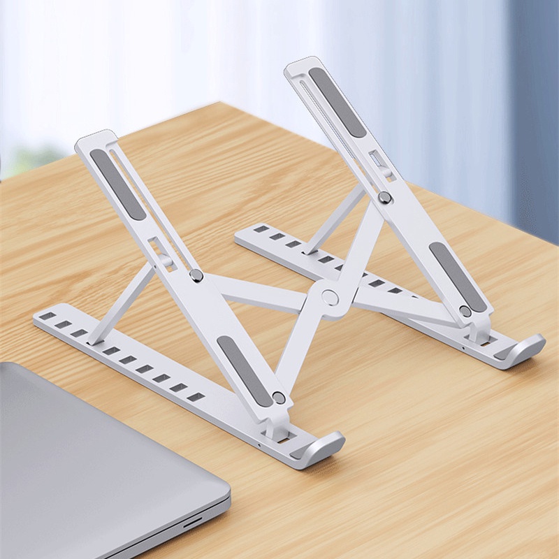 &lt; E2id &amp; &gt; Stand Holder Laptop / MacBook Pro Bahan Aluminum Alloy Bisa Dilipat