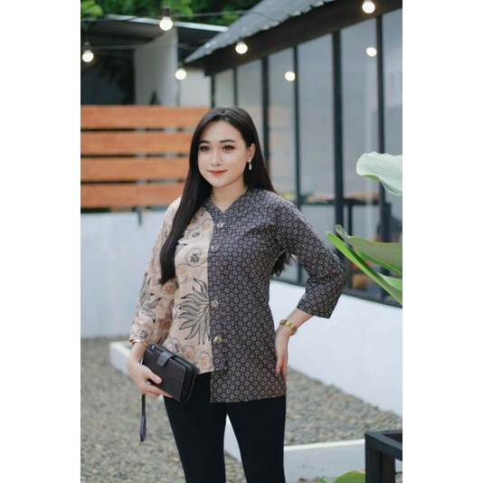 Blouse Batik Atasan Wanita Kantor Merak Cendrawasih Kawung Terlaris Terhits Cibulan Encim