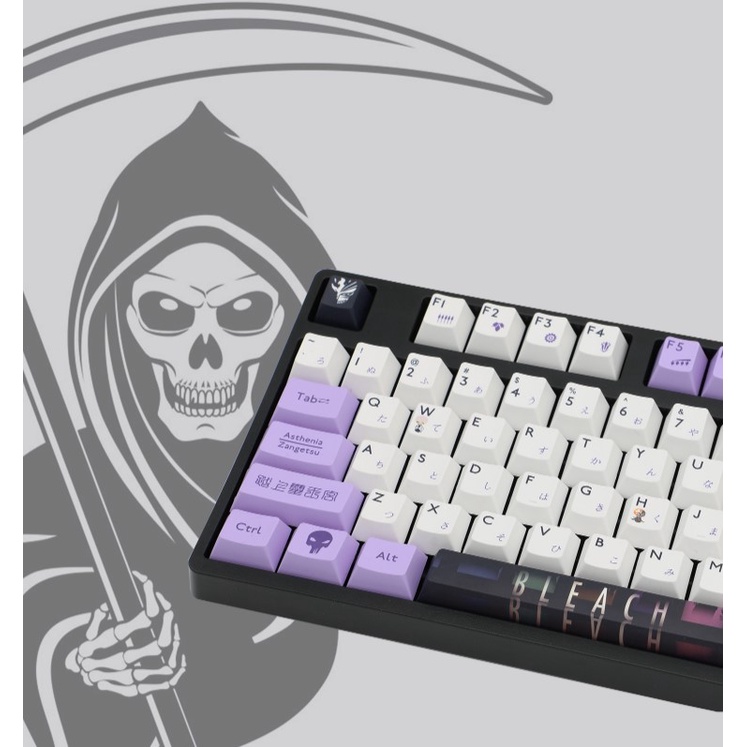 Purple Reaper keycap Game console keyboard cap Cartoon animation original height PBT sublimation applicable 61/64/68/87/980/104/134 keycap