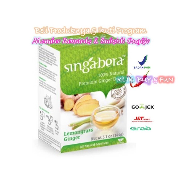 

MINUM-SIAP-DRINK-TO-READY- SINGABERA PREMIUM GINGER DRINK - LEMONGRASS GINGER 12 SACHETS -READY-TO-