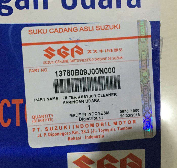 Saringan, Filter Udara Nex / Let's SGP (Asli)