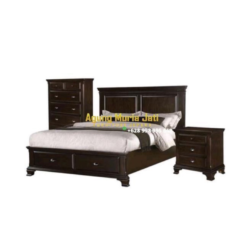 Set Kamar Jati Minimalis