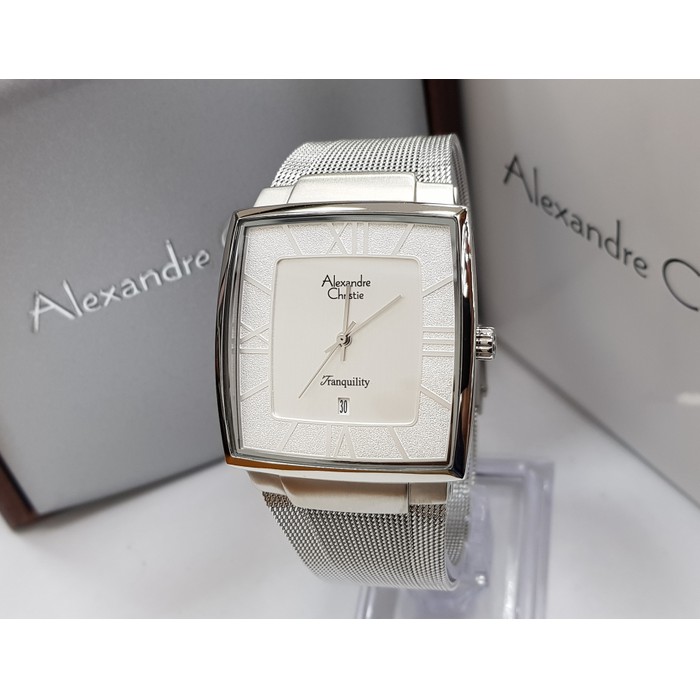 Jam Tangan Pria Alexandre Christie AC 8329 Silver Original