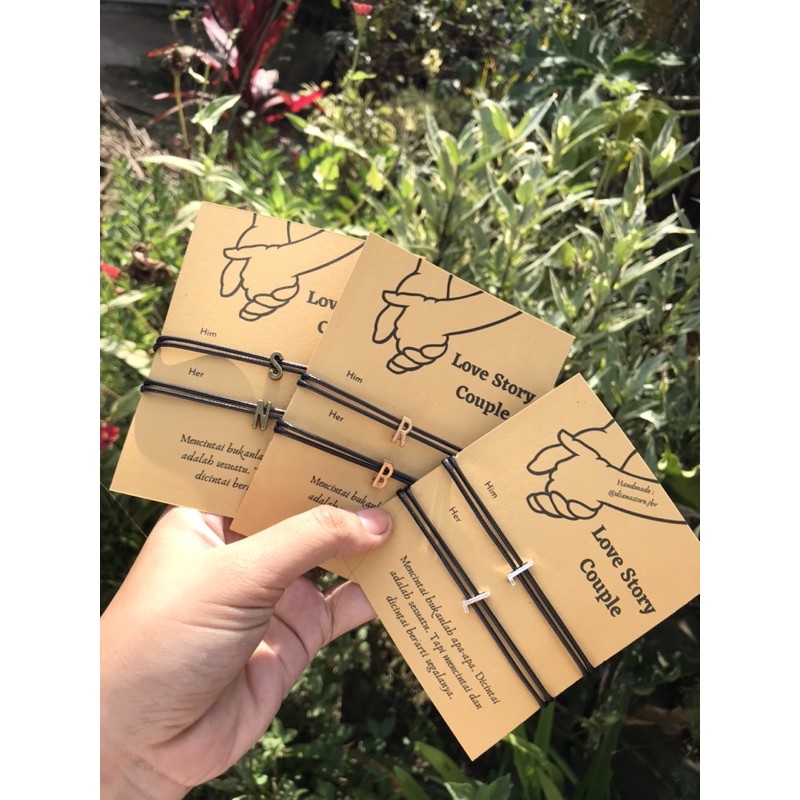 Gelang Inisial Couple Magnet Charm / Gelang Magnet Couple