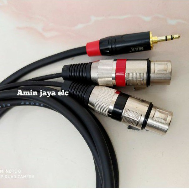 Jack audio 3,5 to dual xlr female kabel canare 2 meter