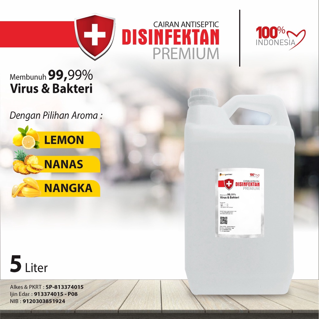 Disinfektan Premium Varian Aroma Segar 5 liter / Cairan Disinfektan 5 liter ( Jerigen )