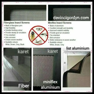 Kasa Nyamuk Fiberglass  List Karet Kawat Nyamuk Jendela 