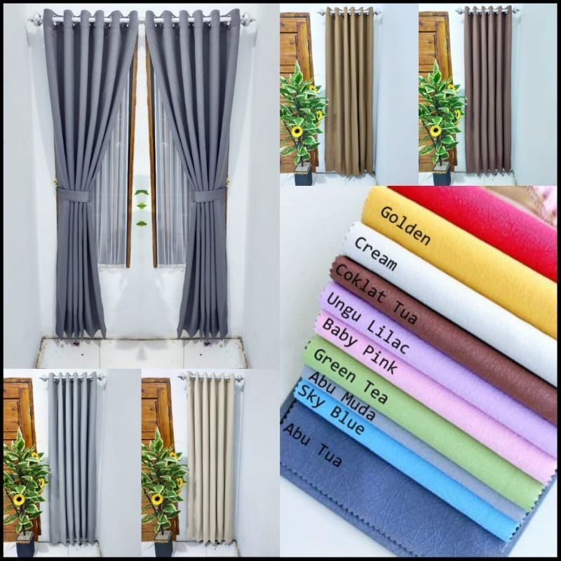 Gorden Blackout Polos Import Smokring 12 Ring Jendela Pintu Kamar Tidur / Gorden Blackout / Gorden J