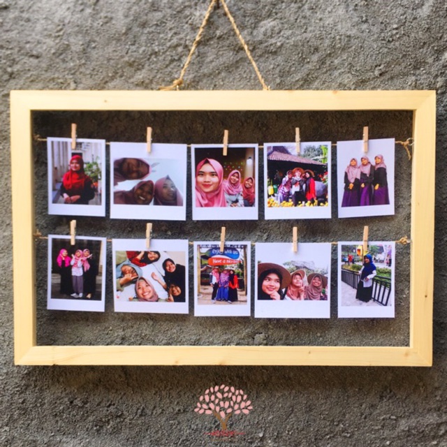 Wooden Photo Frame Bingkai  Foto Kayu Tumblr Polaroid  kado 