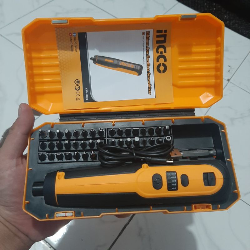 Obeng Listrik Ingco CSDLI0403 Cordless Screwdriver