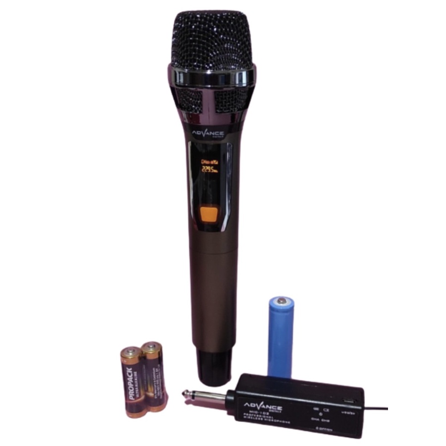 Mic Wireless Mic Karaoke Advance 102 Microphone 102 tanpa kabel