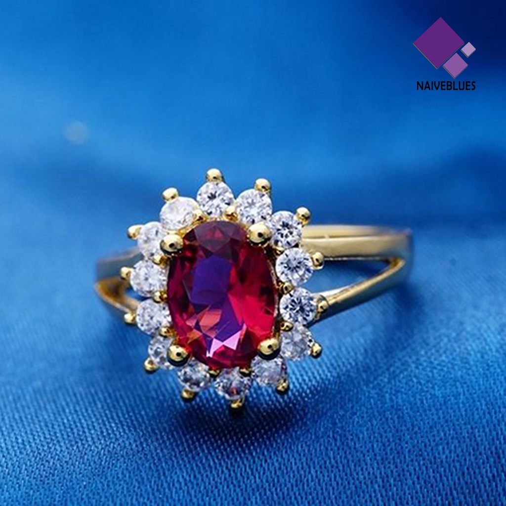 Naiveblue Cincin Berlian Imitasi Elegan Untuk Pengantin Wanita