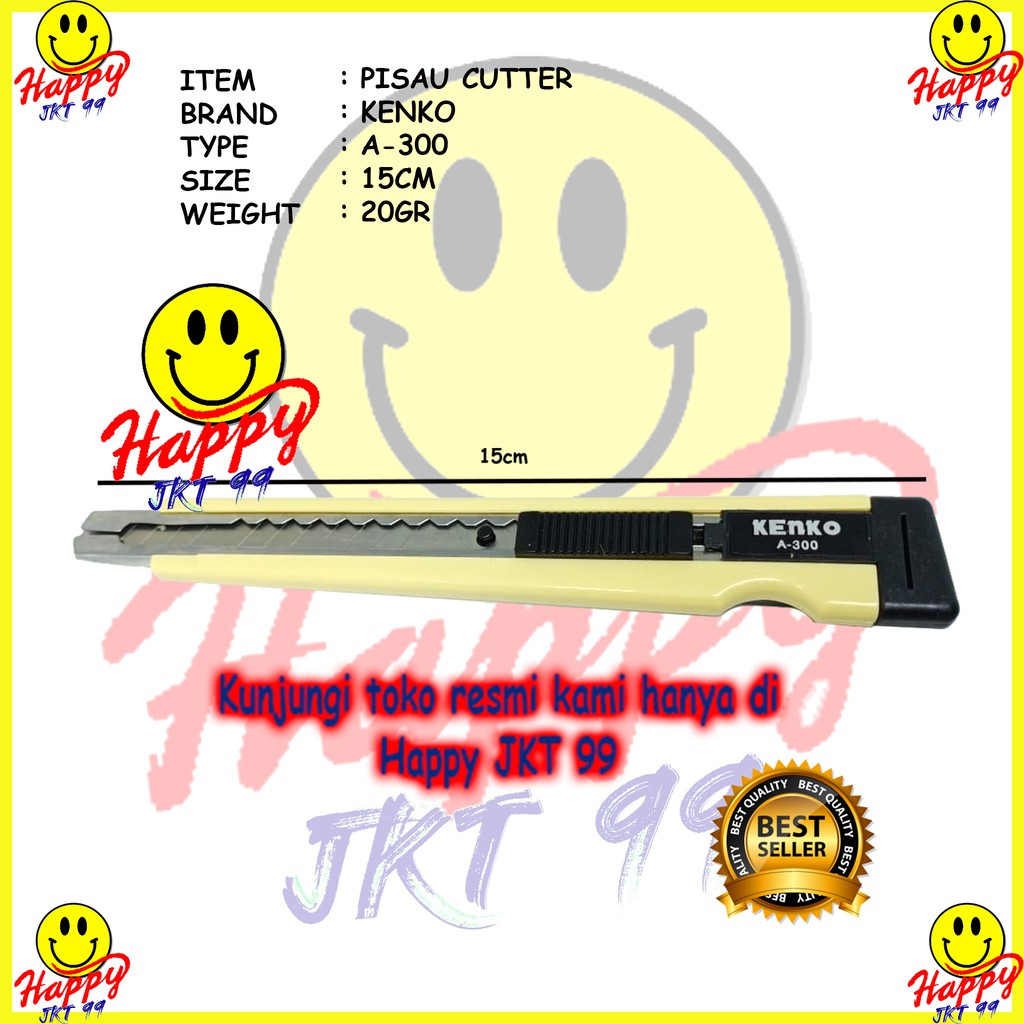 [ HAPPY JKT 99 ] PISAU CUTTER KECIL KENKO A-300 A300 A 300