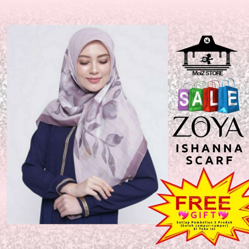 Zoya Kerudung Jilbab Hijab Segi Empat Segiempat Motif Ishanna Scarf Karyn Scraf Ori Terbaru Zoya